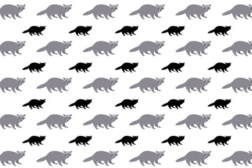 Flat Racoon Mammal Animal Pattern Background