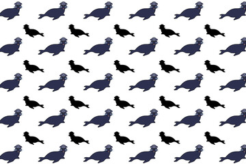 Flat Sea Lion Pattern Background