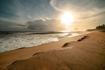 Beach landscape scenery from Kannur Kerala, Beautiful sandy beach view