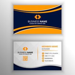 Obraz premium Modern Blue and Yellow Curved Business Card Template