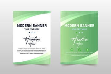 Modern Flat Gradient Curved Green Banner Template