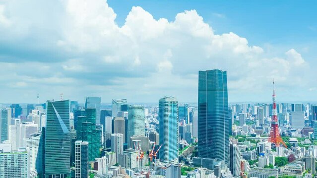 東京タイムラプス　2023夏　大都会超高層ビル群