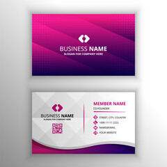 Modern Flat Gradient Pink Striped Business Card Template