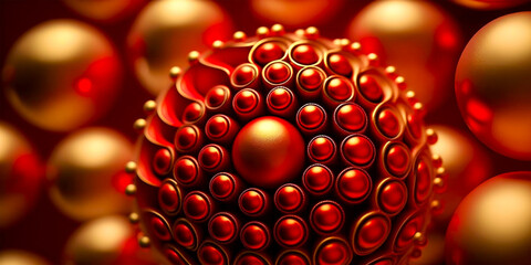 Top view high quality image of red Christmas balls Exquisitely detailed design Perfect for holiday decorations or digital design - Powered by Adobe