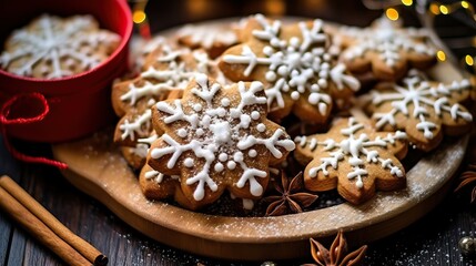 Obraz na płótnie Canvas Festive holiday bake, Christmas cookie 
