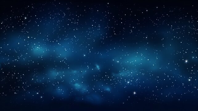 Night starry sky, dark blue space background with stars generative ai