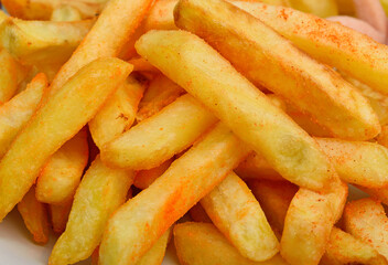 Close up french fries as background