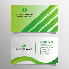 Modern Green Striped Business Card Template