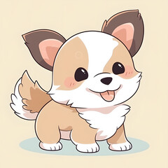 Cute little puppy on isolated background, generative AI