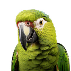  an amazon parrot Portrait, 3/4 view in a Nature-themed, illustration in a PNG, cutout, and isolated. Generative ai