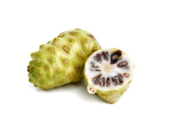 Noni fruit on white background