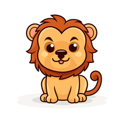 Lion. Lion hand-drawn comic illustration. Cute vector doodle style cartoon illustration.