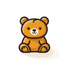 Bear. Bear hand-drawn comic illustration. Cute vector doodle style cartoon illustration.