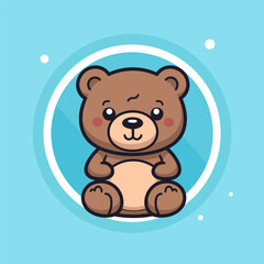 Bear. Bear hand-drawn comic illustration. Cute vector doodle style cartoon illustration.