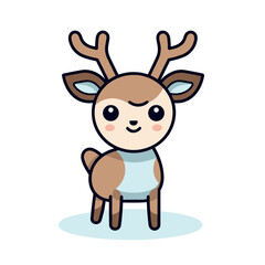 Deer. Deer hand-drawn comic illustration. Cute vector doodle style cartoon illustration.
