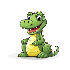 Crocodile. Crocodile hand-drawn comic illustration. Cute vector doodle style cartoon illustration.