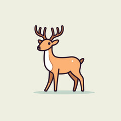 Deer. Deer hand-drawn comic illustration. Cute vector doodle style cartoon illustration.