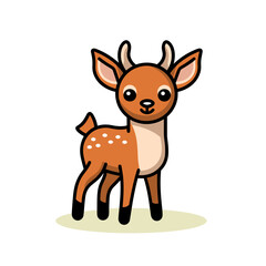 Deer. Deer hand-drawn comic illustration. Cute vector doodle style cartoon illustration.