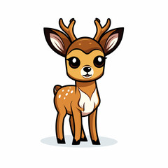 Deer. Deer hand-drawn comic illustration. Cute vector doodle style cartoon illustration.