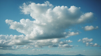 Blue sky with white clouds. Generative AI	
