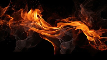 Flames of Fire on a dark background in a Graphic resource-themed image as a JPG square format. generative ai