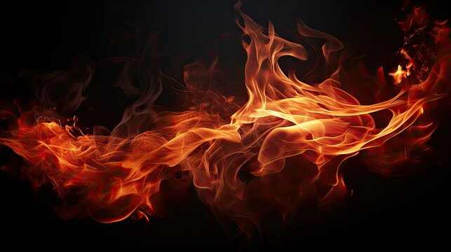 Flames of Fire on a dark background in a Graphic resource-themed image as a JPG square format. generative ai