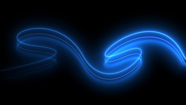 blue color glowing lines animate footage on black background