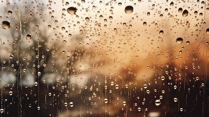 Rain drops on the glass. Rain drops on the window. Rainy day.