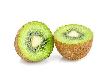 Sliced of kiwi fruit isolated on white background