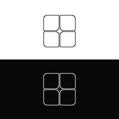 Rectangle vector logo template design