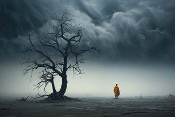 Fototapeta premium Huge rain clouds over desert 