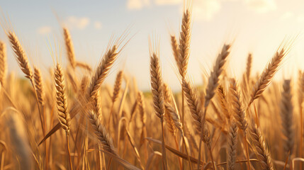 Giant ears of wheat - obrazy, fototapety, plakaty