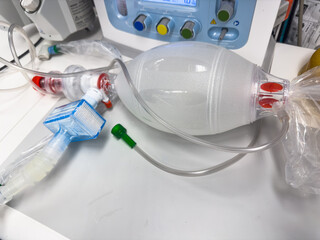 anesthesia mask and laryngoscope represent controlled care and precise intervention in hospital airways, ensuring safe and effective anesthesia administration