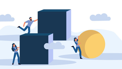 Businessman and businesswoman concept strategy 