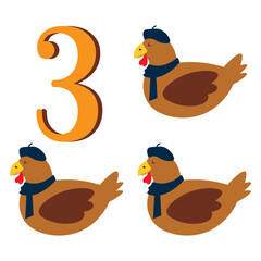 Twelve days of Christmas - Three French hens