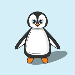 Cute penguin illustration design, happy penguin vector illustration design