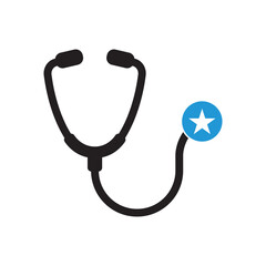 Medical icon with star sign. Medical icon and best, favorite, rating symbol. Vector illustration