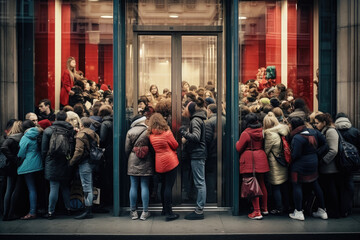 Crowded stores and long queues