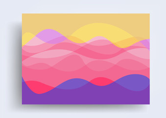 multicolor wave water banner with shadow
