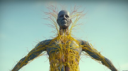 sztuka komputerowa przedstawiajaca ilustracje anatomi ciała człowieka,
