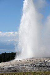 famous Old Faithful Geyser is one of the main attractions inside Yellowstone National Park