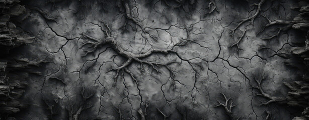 a black and white photo of the bark of a tree, in the style of stone