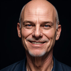 Obraz premium Face of man 60 years old, from Germany, smiling, clean face