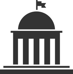 Government icon vector. Building construction symbol. Architecture residental design. Classic estate sign.