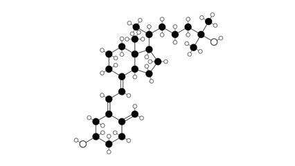 calcifediol molecule, structural chemical formula, ball-and-stick model, isolated image vitamin d