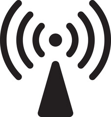 Radio tower antenna vector icon. Wireless station signal symbol.