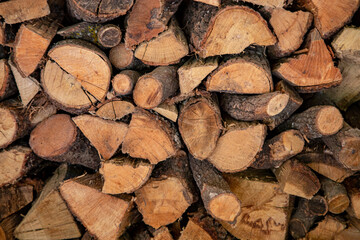 Stacked wood for natural wood burning cooker