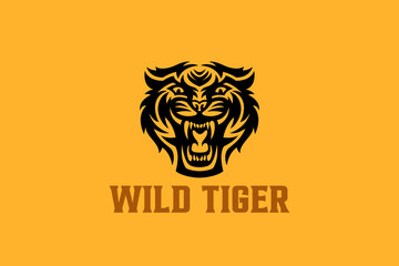 Tiger Logo Head Mascot Tattoo Vector Design Style
