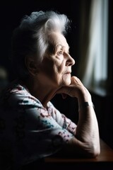 shot of a senior woman watching television
