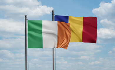 Romania and Ireland flag
